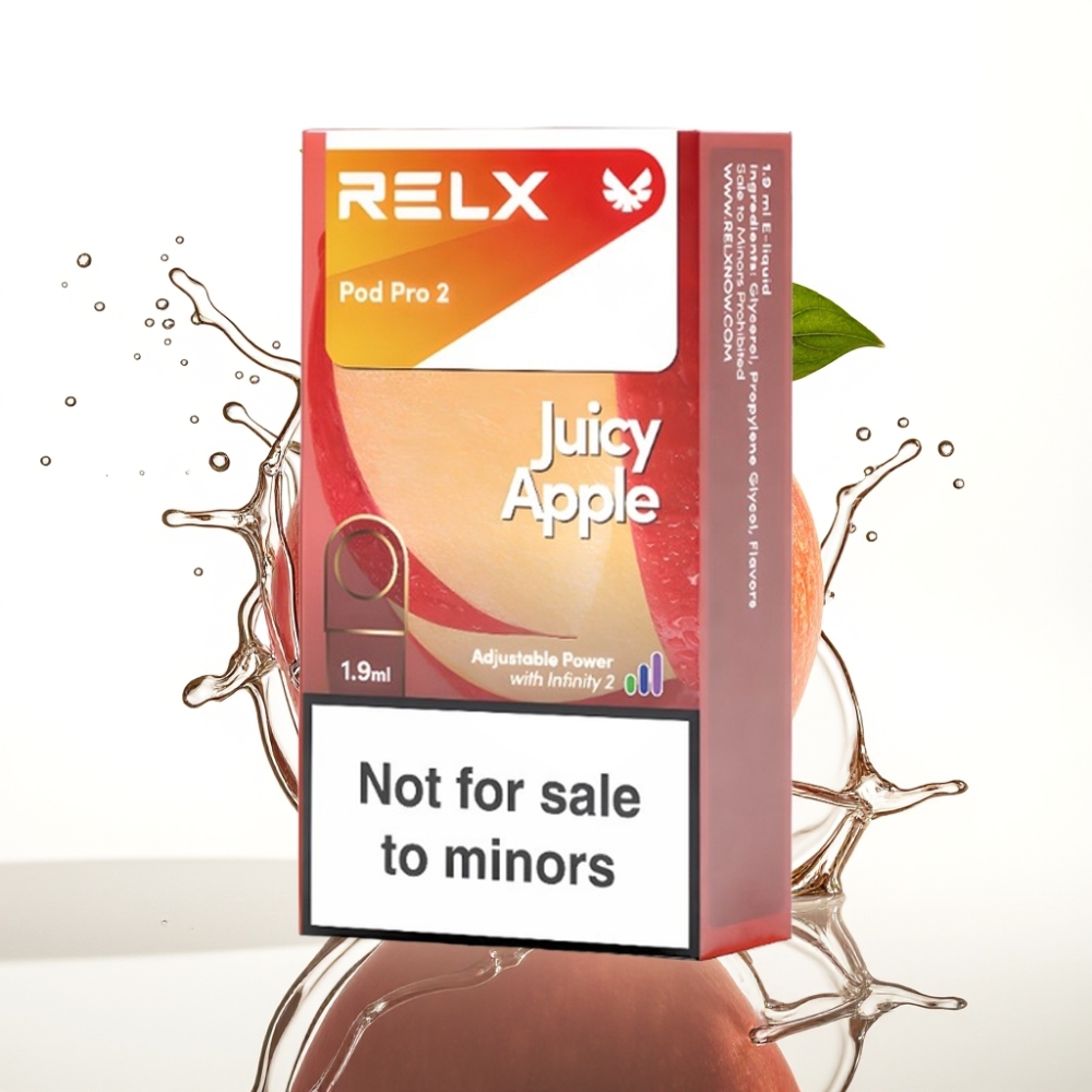 RELX Pod Pro 2 0% Saftigt Äpple 1.9ml 3 Spänningslägen