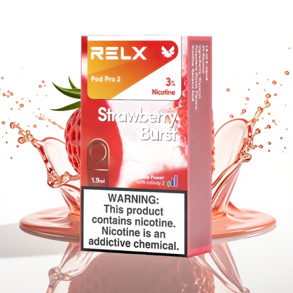 RELX Pod Pro 2 Jordgubbsexplosion Nikotinhalt 3% 1,9ml 600 puffar