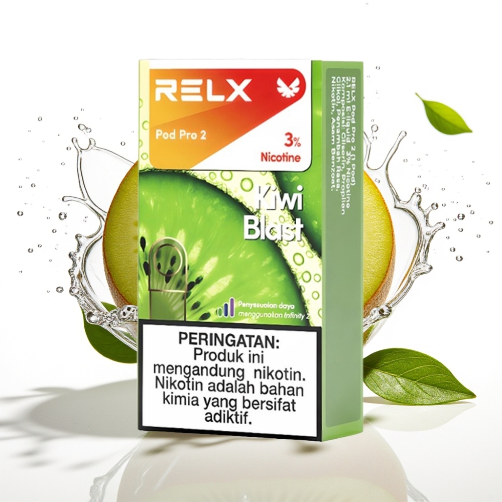 RELX Pod Pro 2 Kiwi Explosion Nicotin 3% 1.9ml 600 puffar