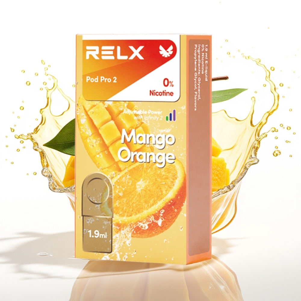 RELX Pod Pro 2 Mango Apelsin 0% Nikotin 1.9ml 600 puffar