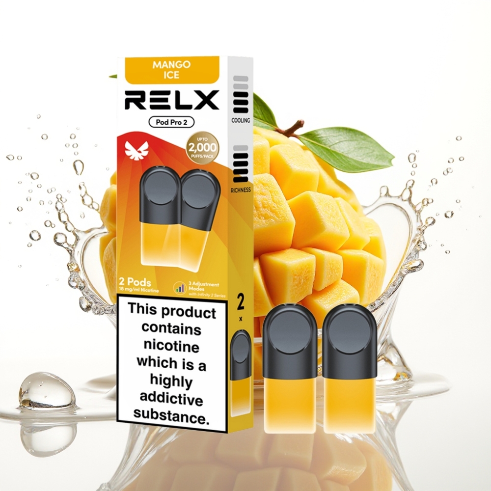 RELX Pod Pro 2 Mango Is Nicotin 1,8% 600 puffar 1,9ml