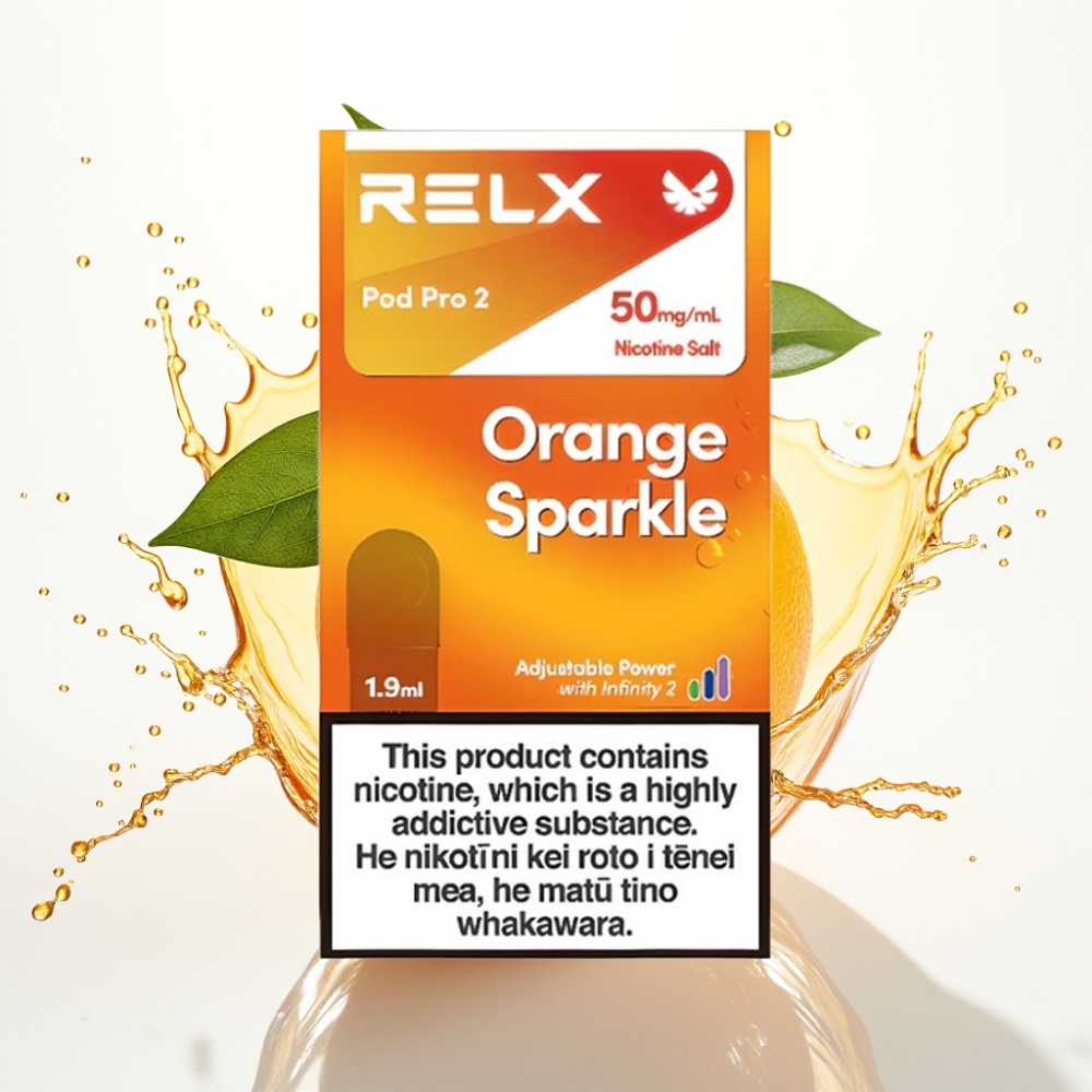 RELX Pod Pro 2 med Apelsin Glitter – 5% Nikotin, 600 puff, 1.9ml