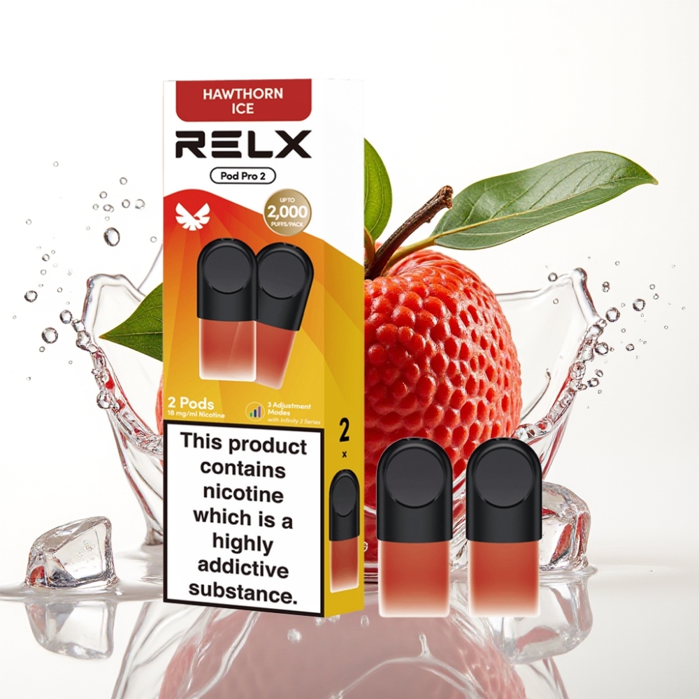 Relx Pod Pro 2 Vape-enhet med 1,8% nikotin Hagtorn Is och 600 puff