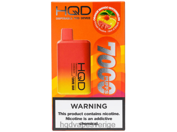 HQD Nicotine Free Vape - HQD CUVIE BAR disponibel 4T22T227 apelsin mango vattenmelon