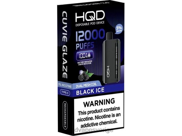 HQD Sale - HQD CUVIE GLAZE engångsvape 12000 4T22T134 svart is