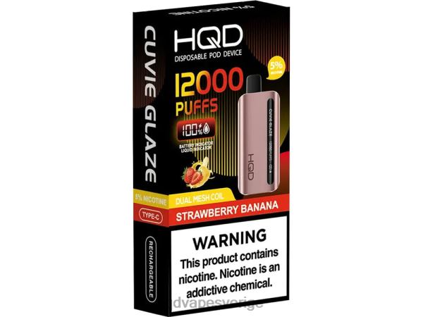 HQD Sale - HQD CUVIE GLAZE engångsvape 12000 4T22T254 jordgubbsbanan