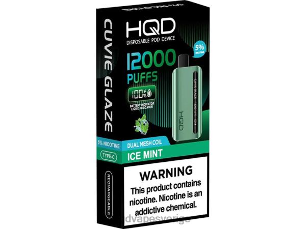 HQD Vape Set - HQD CUVIE GLAZE engångsvape 12000 4T22T200 is mynta