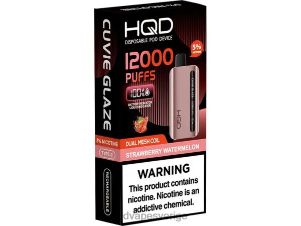 HQD Vape Sverige - HQD CUVIE GLAZE engångsvape 12000 4T22T261 jordgubbsvattenmelon