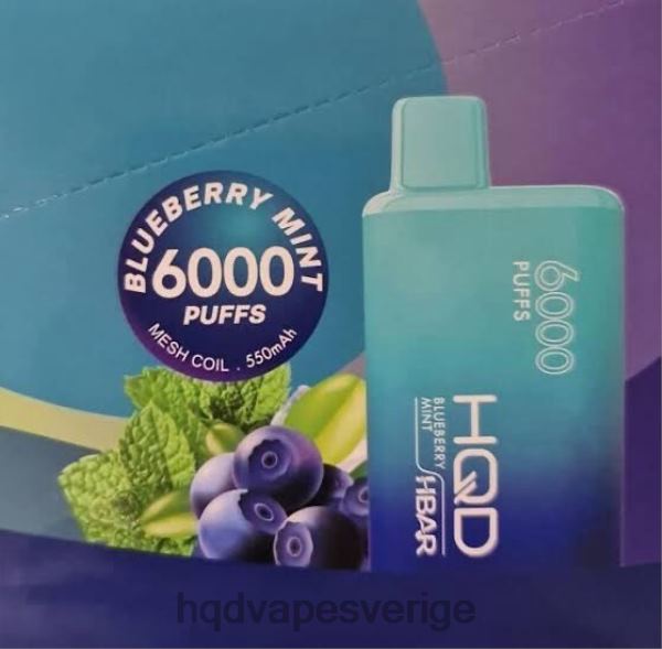 HQD Vape Sverige - HQD HBAR 6000 bloss 4T22T51 blåbärsmynta